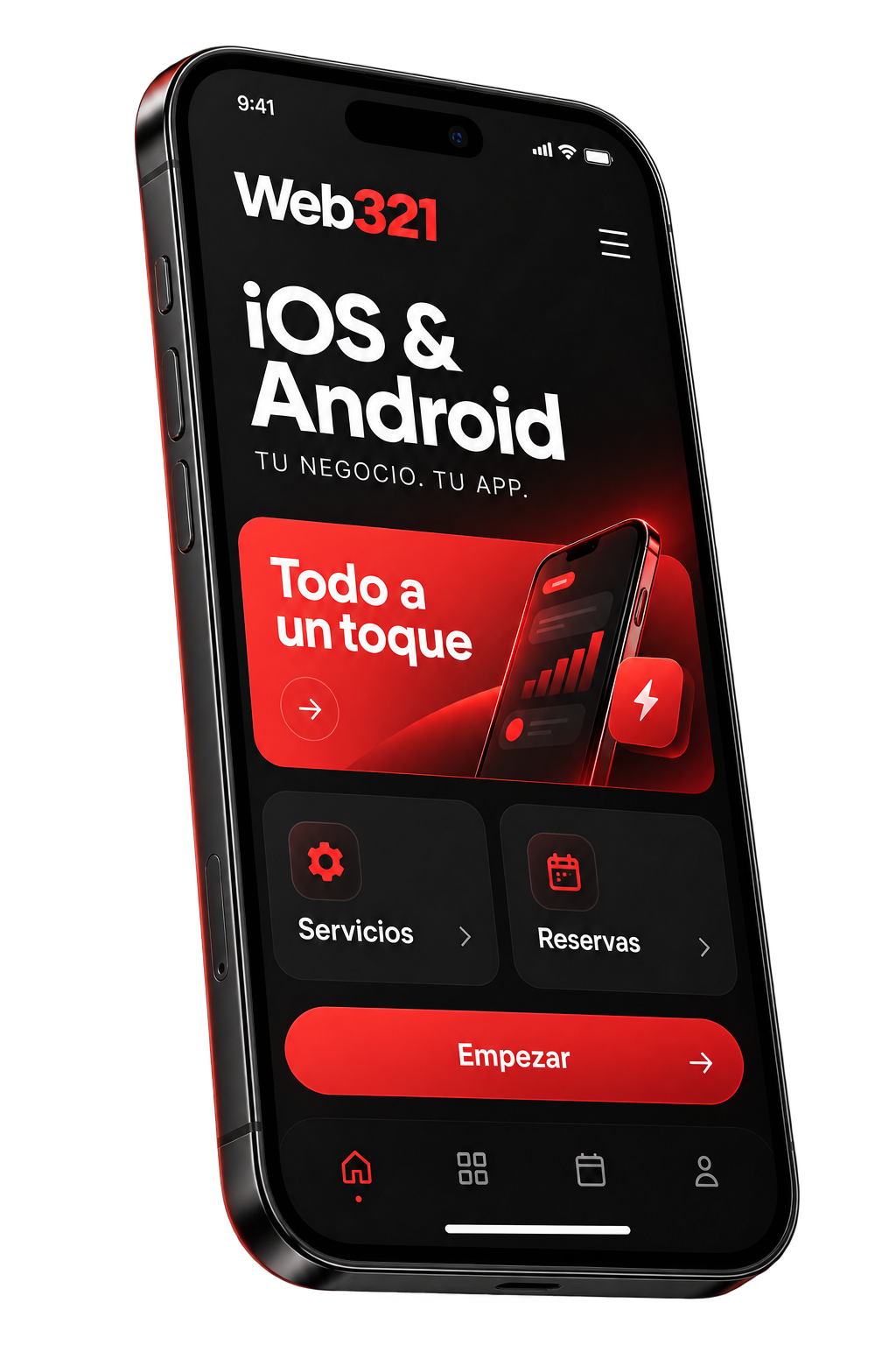 Aplicación Web321 en un iPhone